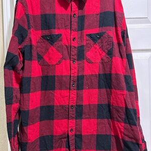 Urban Pipeline Red and Black Casual Button Down Shirt